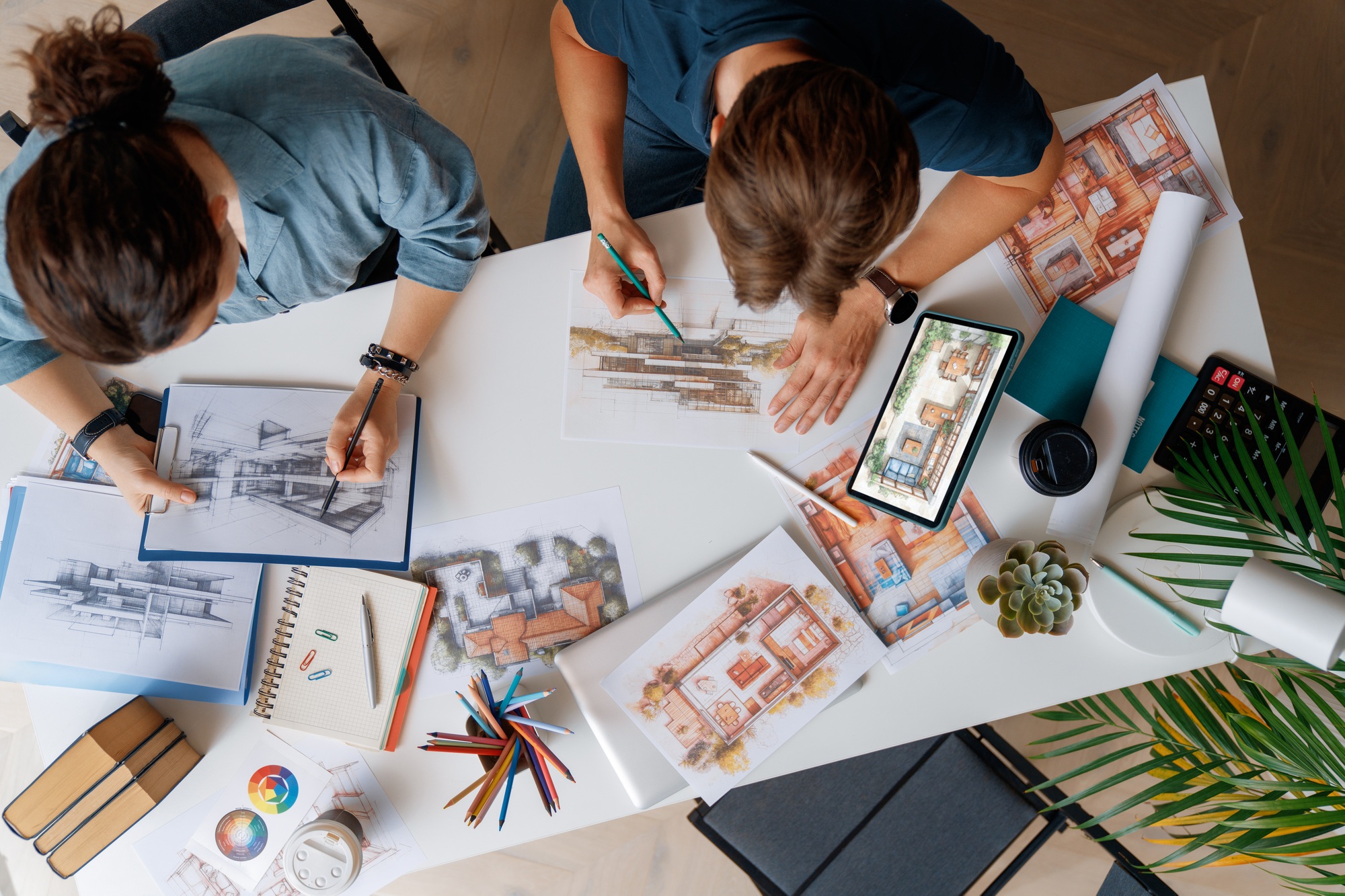 Designers working in studio